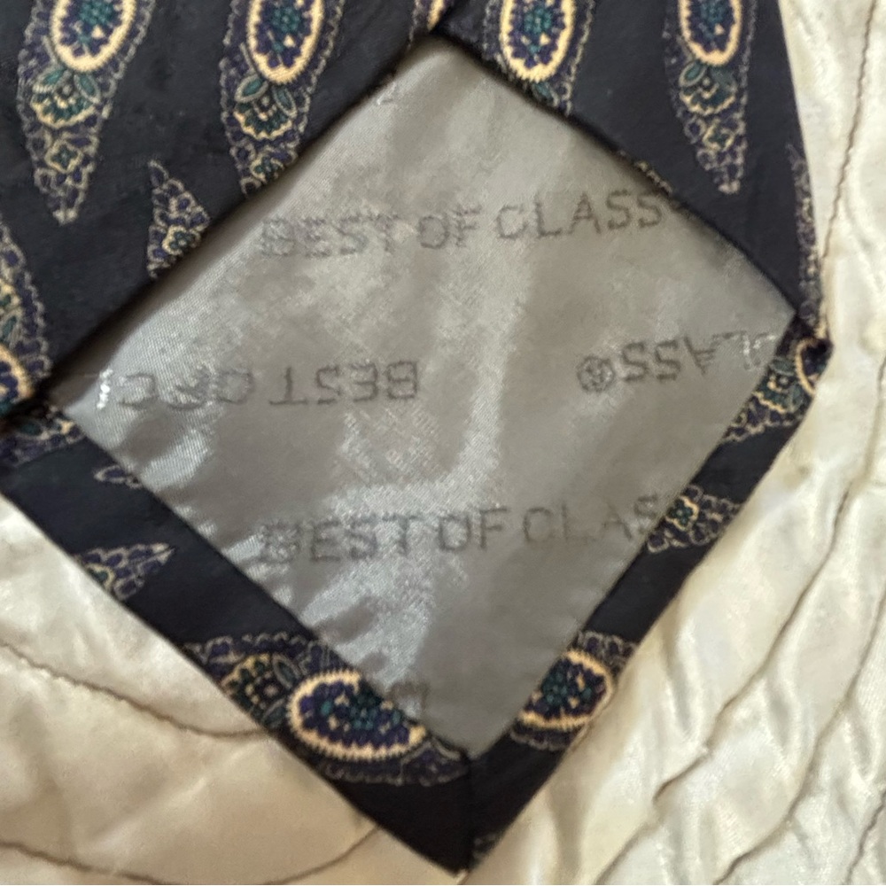 VTG Robert Talbott Best of Class Black Silk Tie Jacobson’s Hand Sewn - Picture 6 of 11